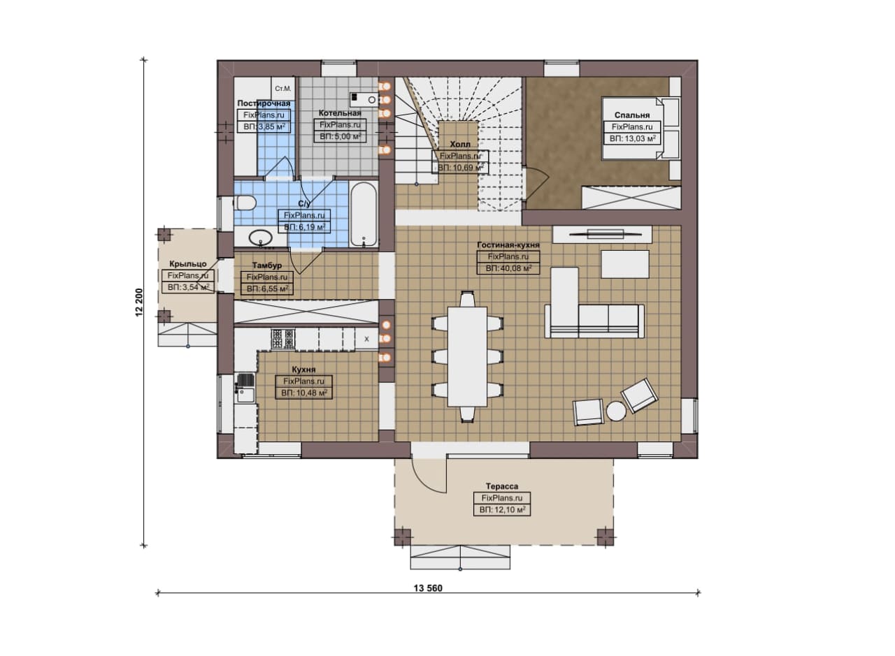 Планировка Двухэтажный дом F-17675