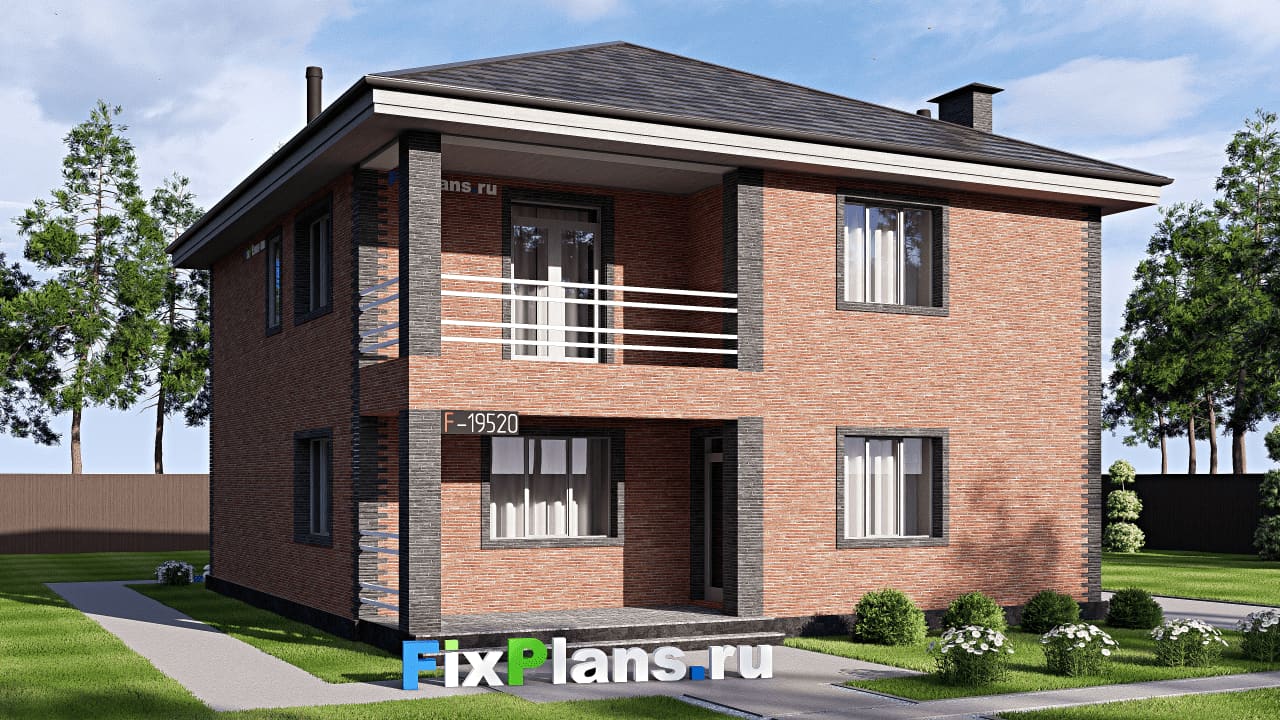 Двухэтажный дом F-19520 — фасад