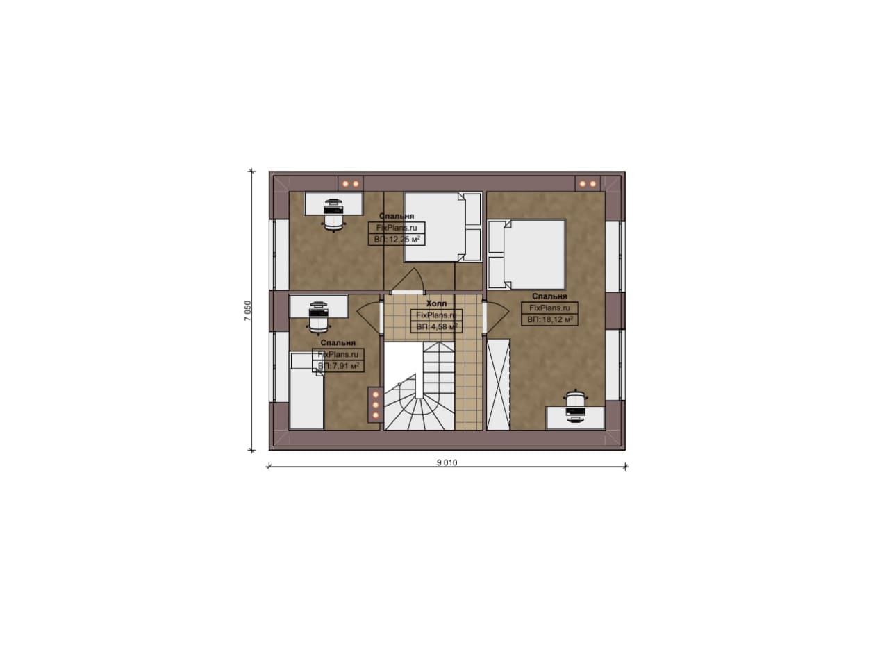 План мансардного этажа — проект F-15272